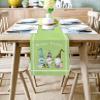 Easter Table Runner Bunny Ears Gnomes Dresser Scarves Easter Eggs Green Check Plaid Leopard Animal Skin Non-Slip Runner Tablecloth for Happy Easter Spring Holiday Dinner Parties Home Decor 13x120inch view 2