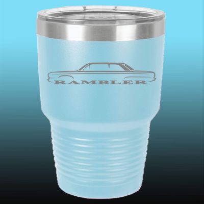1965-69 AMC Rambler 30oz Stainless Steel Tumbler w/Clear Lid ltblue