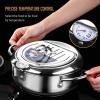 AIZYR Nonstick Deep Fryer Pan, Japanese-Style Tempura Deep Fryer with Thermometer, Dust-Proof Lid and Oil Drip Rack for Kitchen Cooking,24cm view 4