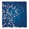 Ambesonne Japanese Shower Curtain, Spring Season Sakura Bloom Design Romantic Cherry Blossom on Blurry Branches, Cloth Fabric Bathroom Decor Set with Hooks, 69" W x 84" L, Dark Sky Blue view 2