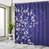 Ambesonne Japanese Shower Curtain, Spring Season Sakura Bloom Design Romantic Cherry Blossom on Blurry Branch, Cloth Fabric Bathroom Decor Set with Hooks, 69" W x 70" L, Indigo Violet Blue view 4