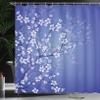 Ambesonne Japanese Shower Curtain, Spring Season Sakura Bloom Design Romantic Cherry Blossom on Blurry Branches, Cloth Fabric Bathroom Decor Set with Hooks, 69" W x 84" L, Blue Violet view 3