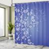 Ambesonne Japanese Shower Curtain, Spring Season Sakura Bloom Design Romantic Cherry Blossom on Blurry Branches, Cloth Fabric Bathroom Decor Set with Hooks, 69" W x 84" L, Blue Violet view 4