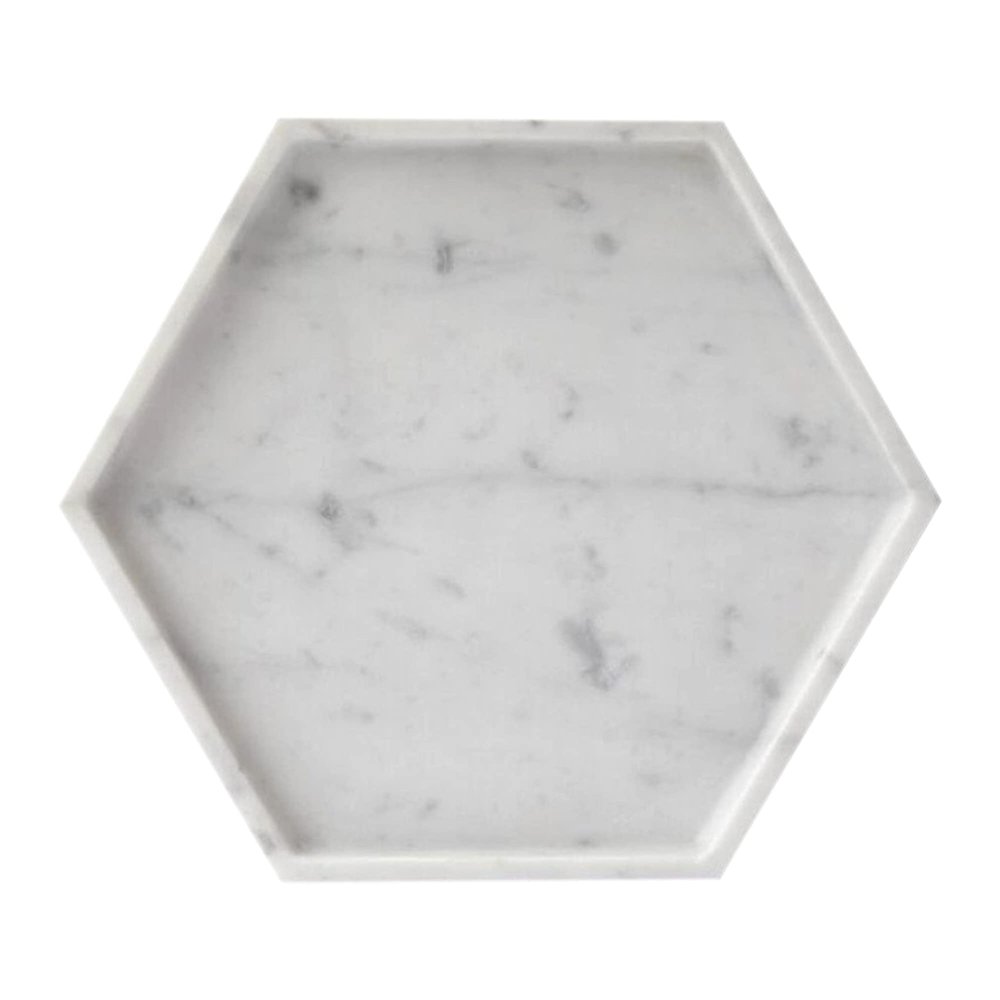 HomeLoft Basics Marble Tray,Hexagonal Jewelry Organizer and Perfume Tray,Decorative Trays for Coffee Table,Vanity Desk Room Decor - QF Automation