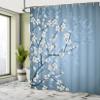 Ambesonne Japanese Shower Curtain, Spring Season Sakura Bloom Design Romantic Cherry Blossom on Blurry Branches, Cloth Fabric Bathroom Decor Set with Hooks, 69" W x 70" L, Blue Grey Ivory view 4