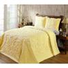 HNU 1 Piece Oversized Yellow Chenille Bedspread Elegant Solid Color Western Tufted Floral Medallion Motif 81 X 110 Bedspreads Twin 100 Percent Cotton Old Fashioned Traditional Extra Long Bedding view 1