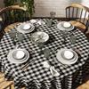Barnyard Designs Round Buffalo Check Tablecloth, 100% Cotton, Rustic Farmhouse Style Cloth Dining Table and Kitchen Decoration, 70 x 70 (Black) view 2