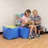 Factory Direct Partners 13043-LMRS SoftScape 14" Square Bean Bag Poufs for Kids (2-Piece Set) - Lime/Raspberry view 2