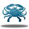 Riverside Designs Coastal Crab Ocean Beach Metal Art Steel Wall Decor | Heavy-Duty and Waterproof | Made in USA (36", Teal) view 1