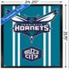 Trends International NBA Charlotte Hornets - Logo 20 Wall Poster, 34L x 22.4W, Black Framed Version view 3
