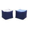 Factory Direct Partners 13043-NVPB SoftScape 14" Square Bean Bag Poufs for Kids (2-Piece Set) - Navy/Powder Blue view 1