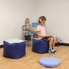 Factory Direct Partners 13043-NVPB SoftScape 14" Square Bean Bag Poufs for Kids (2-Piece Set) - Navy/Powder Blue view 2