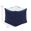 Factory Direct Partners 13043-NVPB SoftScape 14" Square Bean Bag Poufs for Kids (2-Piece Set) - Navy/Powder Blue view 3