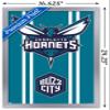 Trends International NBA Charlotte Hornets - Logo 20 Wall Poster, 22.4L x 14.7W, Silver Framed Version view 3