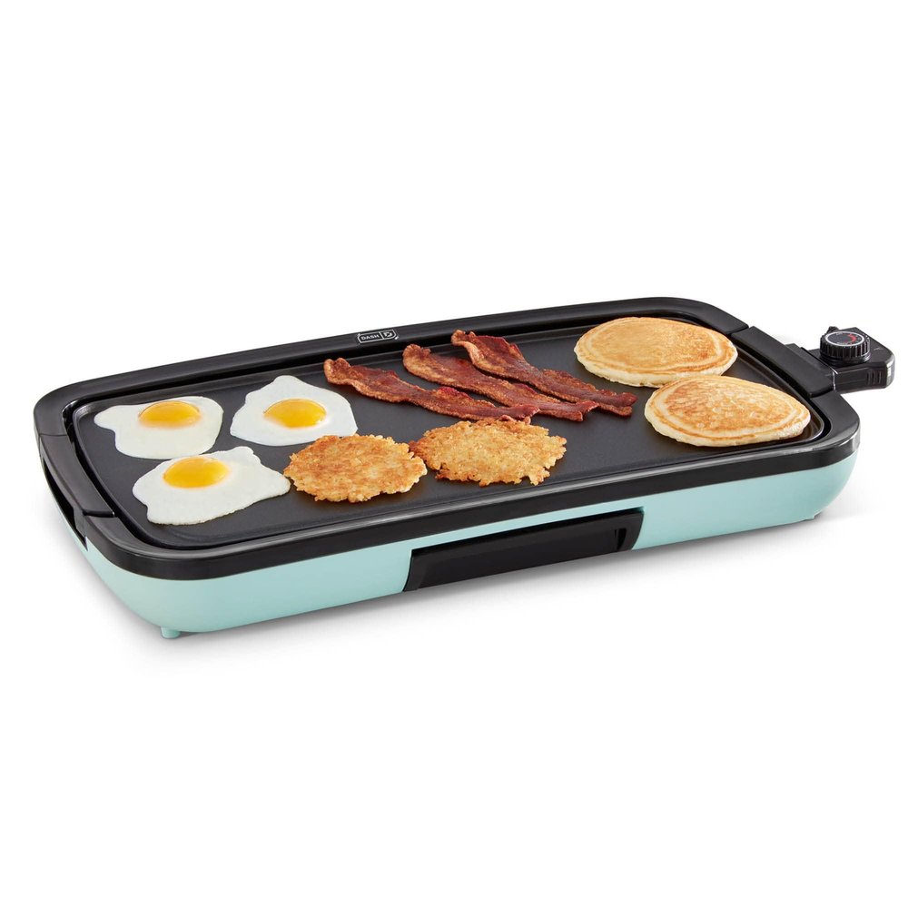 Dash Everyday Electric Griddle - Indoor Griddle for Versatile Cooking - Features Quick-Heating, Anti-Slip Feet, and Removable, Nonstick Plate - Aqua