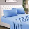 1000 Thread Count Bed Sheets 100% Egyptian Cotton Sheets Set - Full XL Size 54" X 80", Fits Mattress Upto 16-18 Inch Deep Pocket, Light Blue Solid view 1