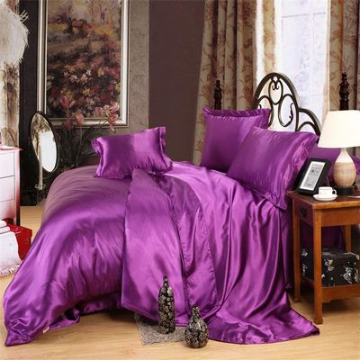 Kanak Bedding Classic Collection Ultra Soft Luxurious 3-Piece Silky Satin Comforter Set 300 GSM, 1Comforter+ 2 Pillowcases! Size Full/Queen,Light Wine