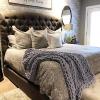 Chenille Chunky Knit Throw Blanket Navy Blue, Large Cable Knitted Blanket Chunky Soft Cozy Polyester Bulky Blankets for Couch Home Decor, On The Couch Or Sofa -40x60in view 3