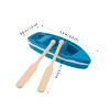 BESPORTBLE 6 Sets Miniature Rowboat Mini Blue Wood Boat with Oars Canoe Model Figurines Fairy Garden Miniatures Nautical Home Decorations (Boat+2 Paddles) view 2
