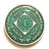 1 Year NA Bling Medallion - Aqua, Turquoise, Glitter, Blue, Chip, Coin, Token view 1