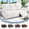 MAXIJIN 8 Pieces Recliner Sofa Covers, Stretch Velvet Reclining Couch Covers for 3 Cushion Furniture Covers, Thick, Soft, Washable Reclining Sofa Slipcovers (Sofa Recliner, White) view 2