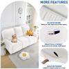 MAXIJIN 8 Pieces Recliner Sofa Covers, Stretch Velvet Reclining Couch Covers for 3 Cushion Furniture Covers, Thick, Soft, Washable Reclining Sofa Slipcovers (Sofa Recliner, White) view 4