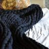 BWBG Chunky Knit Blanket Handmade Black, Knitted Blankets Throw 6cm Wide Knitted Skin-Friendly Throw Super Large Hand-Made Knitting Yarn Pet Bed Chair Sofa Yoga Mat Rug -40x40'' view 4