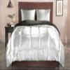 Kanak Bedding Classic Collection Ultra Soft Luxurious 3-Piece Silky Satin Comforter Set 300 GSM, 1Comforter+ 2 Pillowcases! Size Olympic Queen,Black view 2
