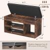 Apicizon 31 Inches Storage Bench with Padded Cushion, Shoe Bench with Storage Space, Upholstered Entryway Bench for Living Room, 2-Tier Shoe Rack Organizer, Brown view 2