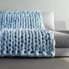 Daoyuan Coarse Wool Blanket Chunky Knitted Blanket Hand-Woven Warm and Fashionable Baby Blanket Pet Bed Large Block Throw Chenille Yarn Beautiful Home Decoration view 1