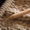 Daoyuan Coarse Wool Blanket Chunky Knitted Blanket Hand-Woven Warm and Fashionable Baby Blanket Pet Bed Large Block Throw Chenille Yarn Beautiful Home Decoration view 2