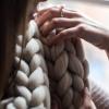 Daoyuan Coarse Woolen Blanket Hand-Woven Chunky Knitted Blanket Thick Home Decoration Luxury Comfortable Chenille Yarn Block Pet Bed Sofa Cushion Bedroom Throw Blanket view 2