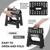 ACKO Folding Step Stool, 11 Inch Non-Slip Foldable Step Stools up to 300lbs for Kids and Adults, Portable Lightweight Collapsible Stool with Handle, for Kitchen Bathroom Black, 1 Pack view 2
