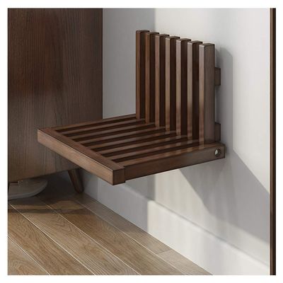 Wall-Mounted Folding Shoe-Changing Stool Ultra-Thin Concealed Porch Chair Solid Wood 150KG Load-Bearing Simple Installation Environmentally Friendly