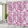 Ambesonne Paisley Shower Curtain, Ethnic Swirly Flowers Leaves Floral Pattern Bohemian Style Country Print, Cloth Fabric Bathroom Decor Set with Hooks, 69" W x 84" L, Hot Pink Pale Blue view 4