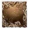 Ambesonne Abstract Shower Curtain, Mystic Forest Floral Swirls Leaves Nature Fading Ombre Effect Illustration, Cloth Fabric Bathroom Decor Set with Hooks, 69" W x 84" L, Caramel Brown view 2