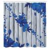 Ambesonne Autumn Shower Curtain, Fall Maple Leafs Tree Diagonal Leaves Foliage Rustic Wooden Planks Illustration, Cloth Fabric Bathroom Decor Set with Hooks, 69" W x 84" L, Cobalt Blue view 2