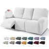 JIVINER 8-Piece Recliner Sofa Covers Stretch Jacquard Couch Covers for Reclining Slipcovers for Living Room 3 Cushion Soft Recliner Protector with Pocket (Sofa Recliner, Off White) view 1