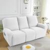 JIVINER 8-Piece Recliner Sofa Covers Stretch Jacquard Couch Covers for Reclining Slipcovers for Living Room 3 Cushion Soft Recliner Protector with Pocket (Sofa Recliner, Off White) view 2