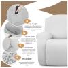JIVINER 8-Piece Recliner Sofa Covers Stretch Jacquard Couch Covers for Reclining Slipcovers for Living Room 3 Cushion Soft Recliner Protector with Pocket (Sofa Recliner, Off White) view 3