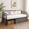 Mattress-Homes Bed Skirts for Daybed Dust Ruffle, Dark Grey Solid Full Size 14 inch Drop Microfiber Wrinkle Fade Resistant for Living Room Guest Room view 3