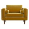 ASHCROFT Hudson Mid Century Modern Luxury Accent Comfy Wide Armchair in Gold view 1