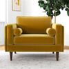 ASHCROFT Hudson Mid Century Modern Luxury Accent Comfy Wide Armchair in Gold view 2