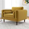 ASHCROFT Hudson Mid Century Modern Luxury Accent Comfy Wide Armchair in Gold view 4