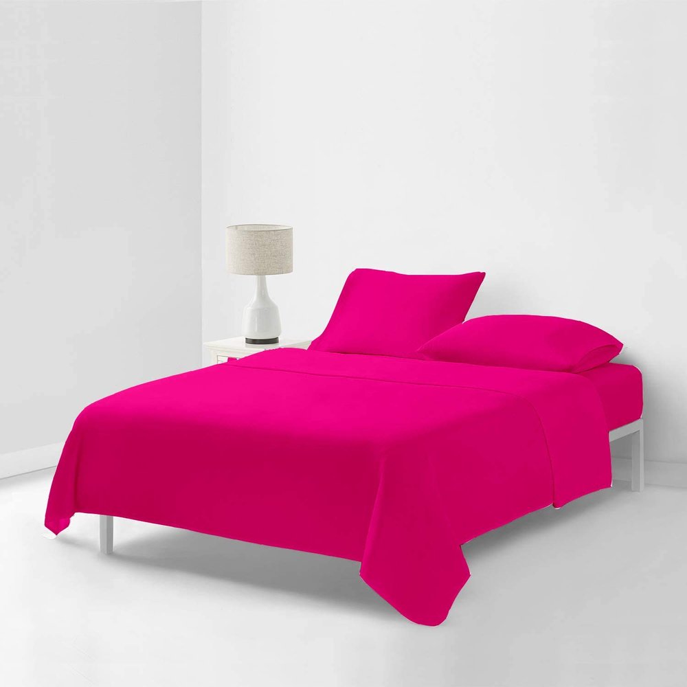 1000 Thread Count Bed Sheets 100% Egyptian Cotton Sheets Set - Full XL Size 54" X 80", Fits Mattress Upto 16-18 Inch Deep Pocket, Hot Pink Solid
