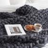 Chunky Knit Blanket Purple, Knitted Blankets Chunky for Decoration Made from Acrylic Wool Soft Throw Blankets Perfect Home Decore for The Bed, Couch, and Living Room -31x31inch view 4