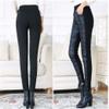 Andongnywell Women's Add Down and Thicken high Waist Elastic Thin Warm Big Mom Down Cotton Pants Trousers (Black,Small) view 4