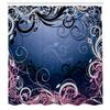 Ambesonne Abstract Shower Curtain, Mystic Forest Floral Swirls Leaves Nature Fading Ombre Effect Illustration, Cloth Fabric Bathroom Decor Set with Hooks, 69" W x 84" L, Night Blue view 2