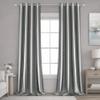 HOMEIDEAS 2 Panels Silver Grey Faux Silk Blackout Luxury Curtains, 52 X 96 Inch Room Darkening Satin Thermal Insulated Window Drapes for Bedroom Decor, Indoor view 1