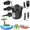 Portable Quick-Fill Electric Air Mattress Pump with 3 Nozzles,Inflator & Deflator Pumps for Outdoor Camping, Pool Floats,Inflatables Couch,Swimming Ring,12V DC/110V AC (White) view 1